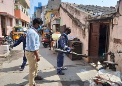 Field work of ERK Paramedical Students during Covid - Health Inspector in chennai