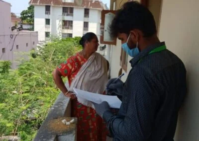 Field work of ERK Paramedical Students during Covid - Health Inspector in chennai