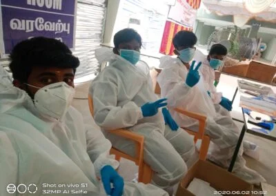 Field work of Paramedical Students with PPE kits on during Covid - Health Inspector in chennai