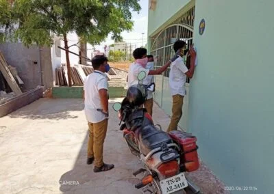 Field visit of Paramedical Students during Covid - Health Inspector and Nursing students of ERK Group of Institutions - the best Budget School & College in Dharmapuri with School, BEd, Arts college, health inspector, ANM nursing & pharmacy courses.