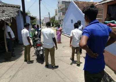 Field work of ERK Paramedical Students during Covid - Health Inspector in chennai