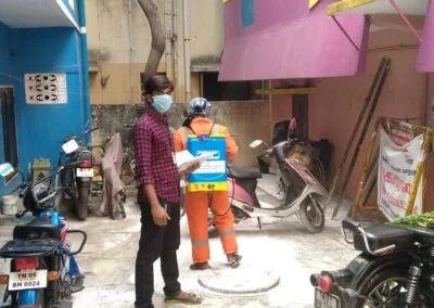Field work of ERK Paramedical Students during Covid - Health Inspector in chennai