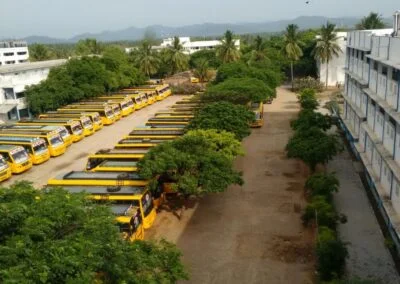 erk school campus top view with bus - Dharmapuri's Best budget School & College