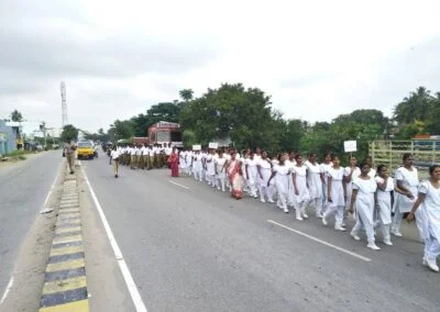 erk paramedical nursing students at rally