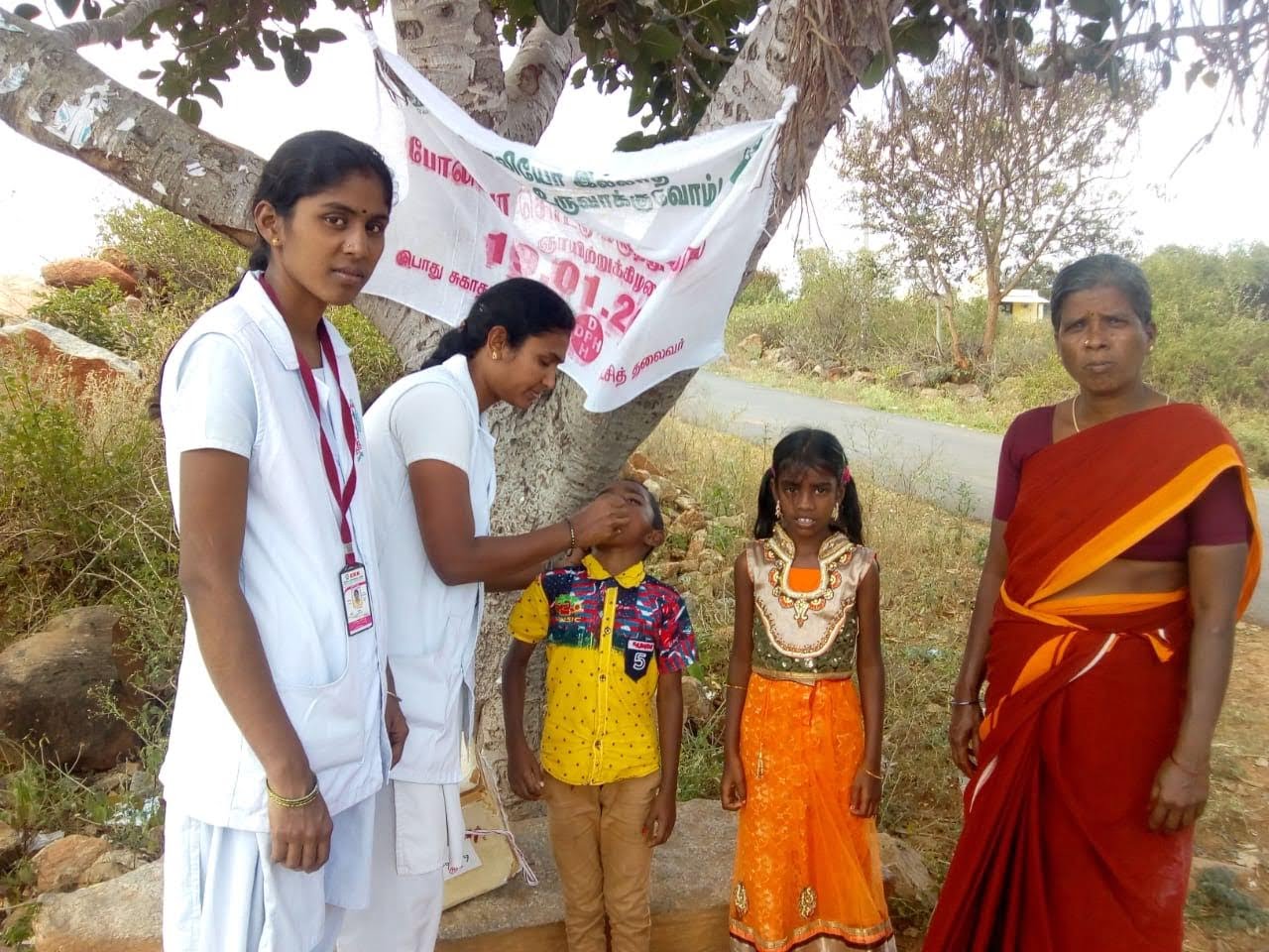 Field polio drops Camp of Paramedical Students during Covid - ANM Nursing