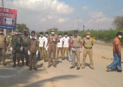 Field visit of Paramedical Students during Covid - Health Inspector and Nursing students of ERK Group of Institutions - the best Budget School & College in Dharmapuri with School, BEd, Arts college, health inspector, ANM nursing & pharmacy courses.